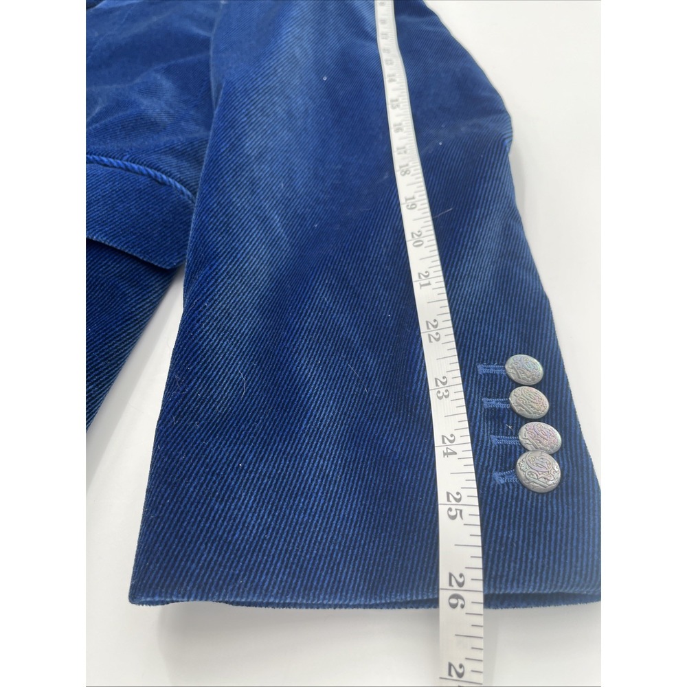 Robert Graham Luxury Cobalt Blue Velvet Corduroy Blazer Sports Coat Cotton Sz 42 - Picture 13 of 13